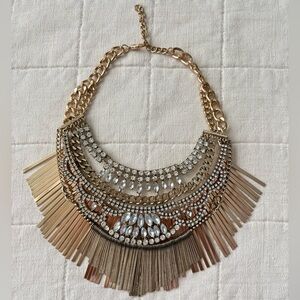 Gold Tone Cleopatra Statement Necklace